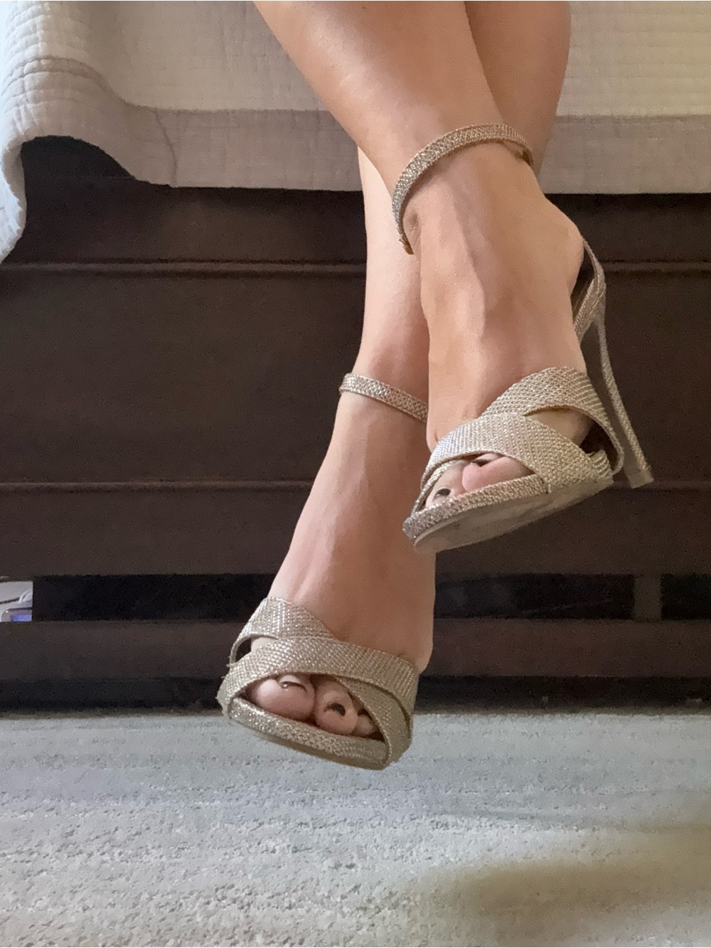 Material Girl Msara Gold Heels